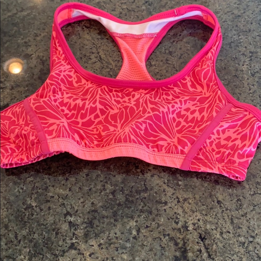 Pink sports bra